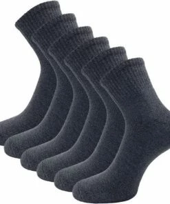 6 Paar Badstof Quarter Sneakersokken - SQOTTON - Grijs - Maat 43-46