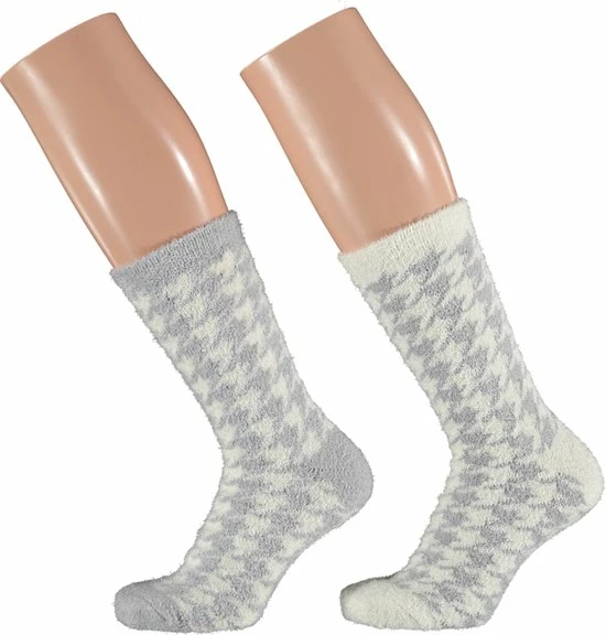 Apollo - Dames Bedsokken/huissokken 2-pak Grijs Maat 36-41 4 Apollo - Dames Bedsokken/huissokken 2-pak Grijs Maat 36-41 - Afbeelding 4