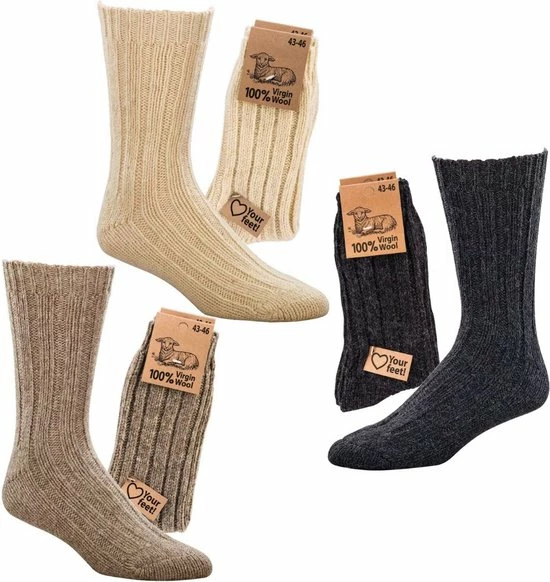 Homesocks Luxe Wollen Huissokken Bruin - Homeofsocks Uniseks Sokken Van Hoogwaardig Kwaliteit 4 Paar 2 Homesocks Luxe Wollen Huissokken Bruin - Homeofsocks Uniseks Sokken Van Hoogwaardig Kwaliteit 4 Paar - Afbeelding 2