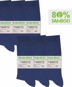 Tobeyz Premium Quality Bamboe Sokken 80% - 4 Paar - Kleur Blauw - Maat 43/46 - Damessokken - Herensokken -beenmode Verkoop 550x585 1