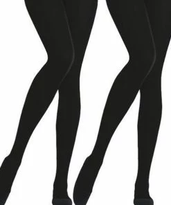 Bonanza Panty - 2-Pack - Blikdicht 60 Denier - Zwart - Maat S-M