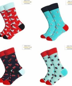 Merkloos Sokken 4 Paar Organisch Katoenen Met Dieren Afbeelding 35-40