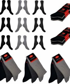 Naft Katoenen Sokken Grijs Assorti Kleuren 9 Paar Maat 43/46