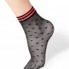 2 Pack Lores Visnet Pantysokjes Met Hartjes Gioco 20Den, Nero/rosso , One Size