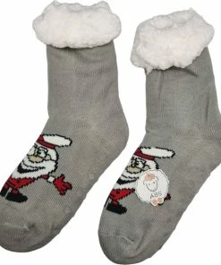 Antonio Huissokken - Huissokken Kerstman - Grijs - Dames - Antislip ABS - One Size (35-42) - Hüttensocken - Warme Sokken - Warme Huissok - Kerstcadeau Voor Vrouwen 6 Antonio Huissokken - Huissokken Kerstman - Grijs - Dames - Antislip ABS - One Size (35-42) - Hüttensocken - Warme Sokken - Warme Huissok - Kerstcadeau Voor Vrouwen -beenmode Verkoop 550x615
