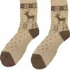 Merkloos Damessokken Alpaka Wol - Rendier Beige - Ecologisch - Maat 35-38 - Wintersokken