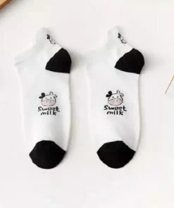 Merkloos Set Van 5 Paar Koeiensokken - Zwart-Wit - Enkelsokken Koe - Unisex - Multipack - Maat 36-41 -beenmode Verkoop 550x641 1