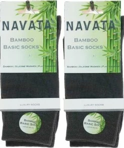 Merkloos Navata Bamboe Sokken - 2 Paar - Antraciet - 39-42 - Naadloos En Zacht