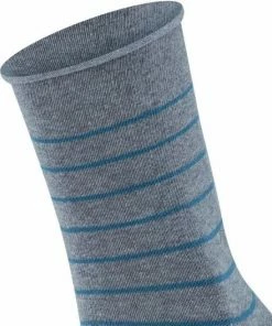 FALKE Happy Stripe 2-Pack Zacht Met Motief Versterkt Hoogwaardig Mid-rise Robuust Ademend Dekkend Set Kort Gestreept Katoen Multipack Grijs Dames Sokken - Maat 35-38 -beenmode Verkoop 550x657