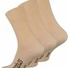 Vincent Creation Bamboe Sokken - 3 Paar - Beige - Normale Schachtlengte - Maat 43/46
