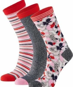 Apollo DAMES SOKKEN - GIFTBOX- MEERKLEURIG MET GLITTER - 3-PACK