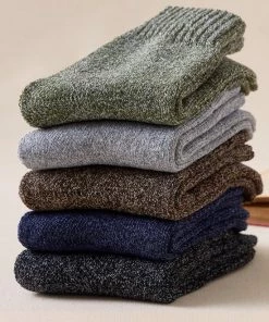 Merkloos Huissokken - Huissokken Dames - Wollen Sokken - Thermosokken - Warme Sokken - Winter Sokken - Donker Grijs - 1 Paar -beenmode Verkoop 550x682 1