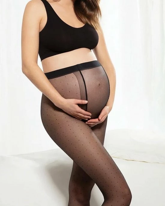 Gatta Zwangerschapspanty Mamma 20 Den, Panty Met Stippen, Zwarte Hippe Positiepanty, Maat L (4) 2 Gatta Zwangerschapspanty Mamma 20 Den, Panty Met Stippen, Zwarte Hippe Positiepanty, Maat L (4) - Afbeelding 2