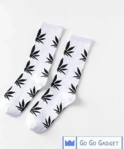 Go Go Gadget Wiet Sokken | 1 Paar | Wit Met Zwart