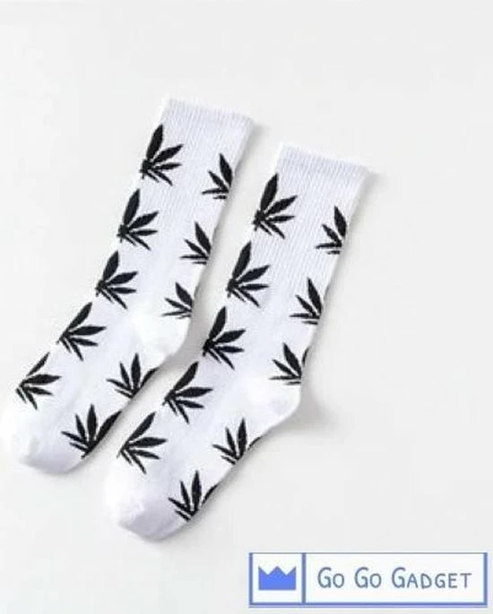 Go Go Gadget Wiet Sokken | 1 Paar | Wit Met Zwart 1 Go Go Gadget Wiet Sokken | 1 Paar | Wit Met Zwart