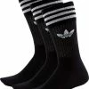 Adidas Solid Crew Sportsokken - Maat 27-30 - Unisex - Zwart/wit