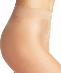 FALKE Shelina Hoge Kwaliteit Onzichtbaar Zacht Comfortabel Glanzend Elegant Nylon Zonder Motief Ultra Sheer 12 Denier Beige Dames Panty - Maat XL -beenmode Verkoop 550x696 4