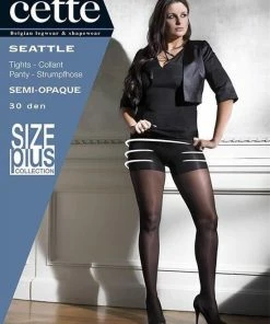 Cette Panty Seattle Size Plus Figuurcorrigerend 30 Den D 760-10-Noir-3XL -beenmode Verkoop 550x697