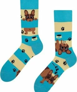 Good Mood Sokken - Hondjes En Strepen - Unisex Maat 43-46 -beenmode Verkoop 550x698 3