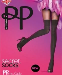 Pretty Polly Cable Secret Socks One Size Black -beenmode Verkoop 550x700 3