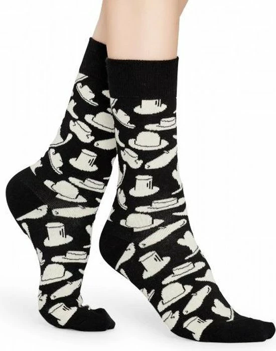 Happy Socks Hats Sokken, Zwart/Wit - Maat 36-40 4 Happy Socks Hats Sokken, Zwart/Wit - Maat 36-40 - Afbeelding 4