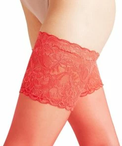 FALKE Seidenglatt Stay Up Kousen Hold-up Kousen Zonder Patroon Transparant Scheurvast Dun Met Kant En Siliconen Band Ultra Sheer 15 Denier Rood Dames Kousen - Maat 10.5-11 -beenmode Verkoop 550x720