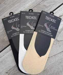TEckel - Invisible Sneaker All Over Silicone 10 Paar - Beige – Footies Multipack Kousenvoetje Maat 35-38