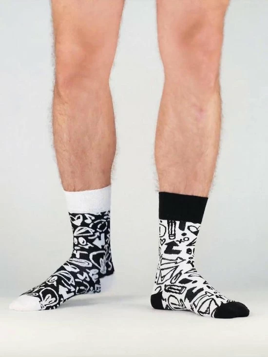 Good Mood Sokken - Doodles - Unisex Maat 35-38 2 Good Mood Sokken - Doodles - Unisex Maat 35-38 - Afbeelding 2