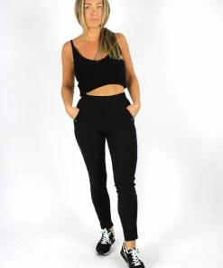 Merkloos Dames Tregging Jacky M/L - Zwart - Luxe & Comfort - Hoge Taille