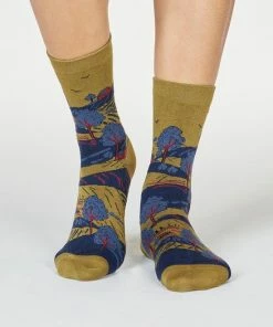 Thought Bio Katoenen Damessokken Landscape Pear Green