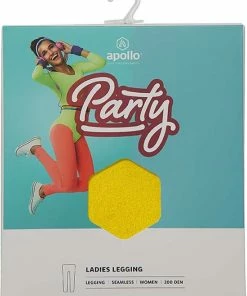 Dames Party Leggings 200 Denier | Geel | Maat S/M | Gekleurde Legging | Neon Legging | Dames Legging | Carnaval | Feeskleding | Apollo -beenmode Verkoop 550x737