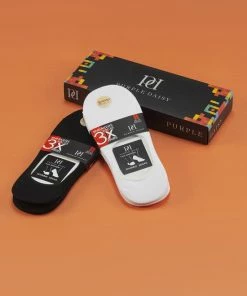 Purple-Daisy Kousenvoetjes Sneakers Dames | Sneaker Heren | Multipack Unisex 6 Paar (3 Zwart+3 Wit) | Black Friday SALE - Maat 40-44 - ZWART+WIT