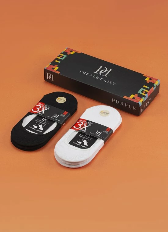 Purple-Daisy Kousenvoetjes Sneakers Dames | Sneaker Heren | Multipack Unisex 6 Paar (3 Zwart+3 Wit) | Black Friday SALE - Maat 40-44 - ZWART+WIT 4 Purple-Daisy Kousenvoetjes Sneakers Dames | Sneaker Heren | Multipack Unisex 6 Paar (3 Zwart+3 Wit) | Black Friday SALE - Maat 40-44 - ZWART+WIT - Afbeelding 4