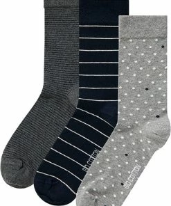 Apollo Dames Sokken Hartjes Gestreept Sterren Print Bio Katoen 6-Pack Grijs / Zwart - Maat 39-42 -beenmode Verkoop 550x765