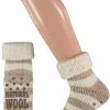 Apollo Huissokken Dames - Wollen Sokken - Warme Sokken - Antislip - Beige - Maat 35-38