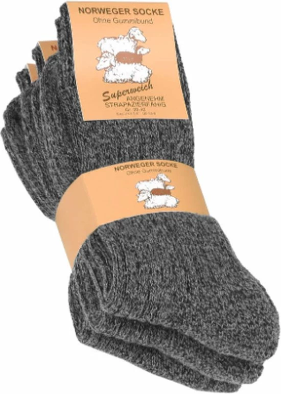 Merkloos Noorse Sokken - 12 Paar - Maat 43-46 - Donker Grijs - Warm - Winter - Wol - MET GRATIS SCHOENLEPEL 2 Merkloos Noorse Sokken - 12 Paar - Maat 43-46 - Donker Grijs - Warm - Winter - Wol - MET GRATIS SCHOENLEPEL - Afbeelding 2