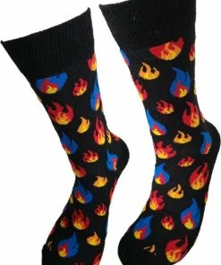 Merkloos Verjaardag Cadeau - Grappige Sokken - Vuur Sokken - Leuke Sokken - Vrolijke Sokken – Valentijn Cadeau - Luckyday Socks - Cadeau Sokken - Socks Waar Je Happy Van Wordt – Maat 37-44