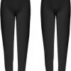 Merkloos Dames Katoenen Legging Hoge Taille Met Kant 2 Stuks M 38-40 Zwart