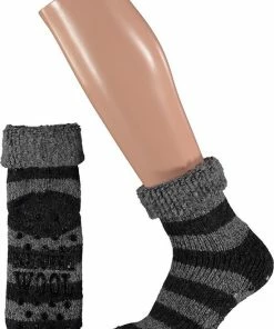 Apollo Huissokken Dames - Wollen Sokken - Warme Sokken - Antislip - Zwart - Maat 39-42