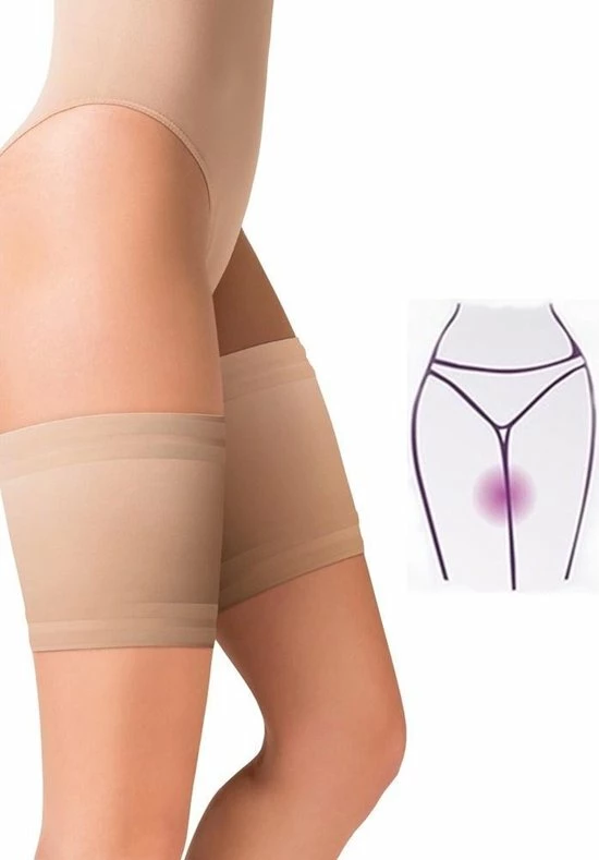 Gabriella Gladde Satijnen Dijenband 15 Cm Breed, Beige, Maat 3/4 ( M/L ), 58-68 Cm 4 Gabriella Gladde Satijnen Dijenband 15 Cm Breed, Beige, Maat 3/4 ( M/L ), 58-68 Cm - Afbeelding 4