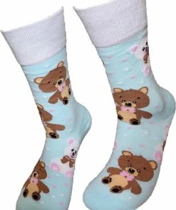 Merkloos Verjaardag Cadeau - Beertjes - Beer - Grappige Sokken - Schildpadsokken - Leuke Sokken - Vrolijke Sokken - Luckyday Socks - Cadeau Sokken - Socks Waar Je Happy Van Wordt - Maat 37-42