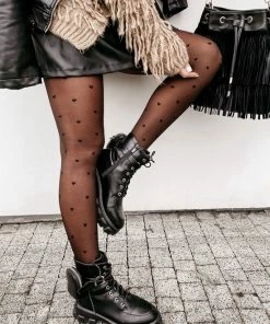 Gabriella EMILY Panty’s 20 DEN Zwart Met Hartjes Maat 3- M -beenmode Verkoop 550x791 2