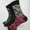Urban Classics Sokken -47/50- Flower 3-Pack Multicolours/Rood
