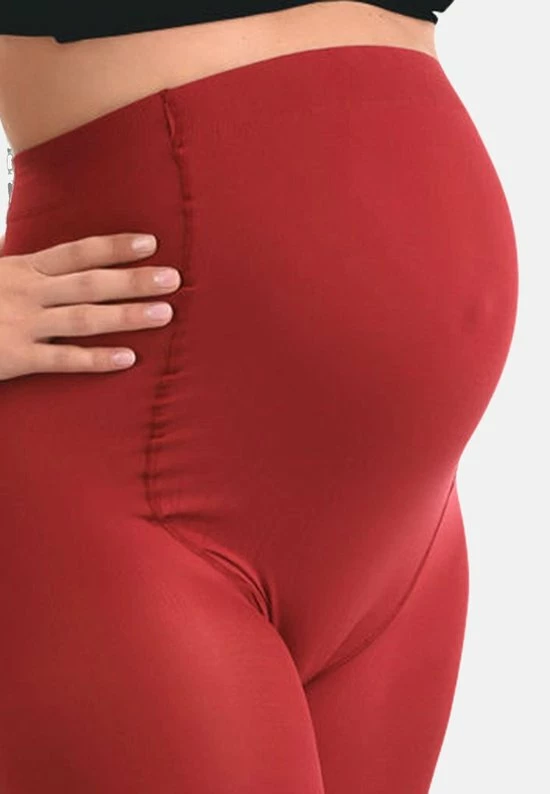 MAMSY Comfortabele Opaque Zwangerschapspanty 60den Rood L 4 MAMSY Comfortabele Opaque Zwangerschapspanty 60den Rood L - Afbeelding 4