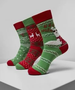 Urban Classics Christmas - Kerstmis - Feestdagen - Feest - Kerst - Modern - Nieuw - Geschenk - Cadeau - Lama Socks 3-Pack