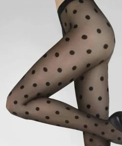 Gatta Lycra Satin Sheers Mesh Panty Funny 07 20DEN Met Grote Stippen Zwart, Maat M (3) -beenmode Verkoop 550x812 4
