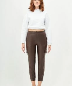 Merkloos Blueberry Leggings- Legging Dames - Broek Skinny - Broek Dames Strech - Legging Lederlook-Legging Meisje - Legging Dames Volwassenen - High-Waist Dames Hoge Taille - Leggings - Push-Up - Up-Fit - Bruin Legging -beenmode Verkoop 550x817 1