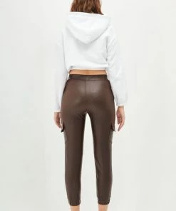 Merkloos Blueberry Leggings- Legging Dames - Broek Skinny - Broek Dames Strech - Legging Lederlook-Legging Meisje - Legging Dames Volwassenen - High-Waist Dames Hoge Taille - Leggings - Push-Up - Up-Fit - Bruin Legging -beenmode Verkoop 550x824 4