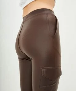 Merkloos Blueberry Leggings- Legging Dames - Broek Skinny - Broek Dames Strech - Legging Lederlook-Legging Meisje - Legging Dames Volwassenen - High-Waist Dames Hoge Taille - Leggings - Push-Up - Up-Fit - Bruin Legging -beenmode Verkoop 550x825 45