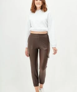 Merkloos Blueberry Leggings- Legging Dames - Broek Skinny - Broek Dames Strech - Legging Lederlook-Legging Meisje - Legging Dames Volwassenen - High-Waist Dames Hoge Taille - Leggings - Push-Up - Up-Fit - Bruin Legging -beenmode Verkoop 550x825 46